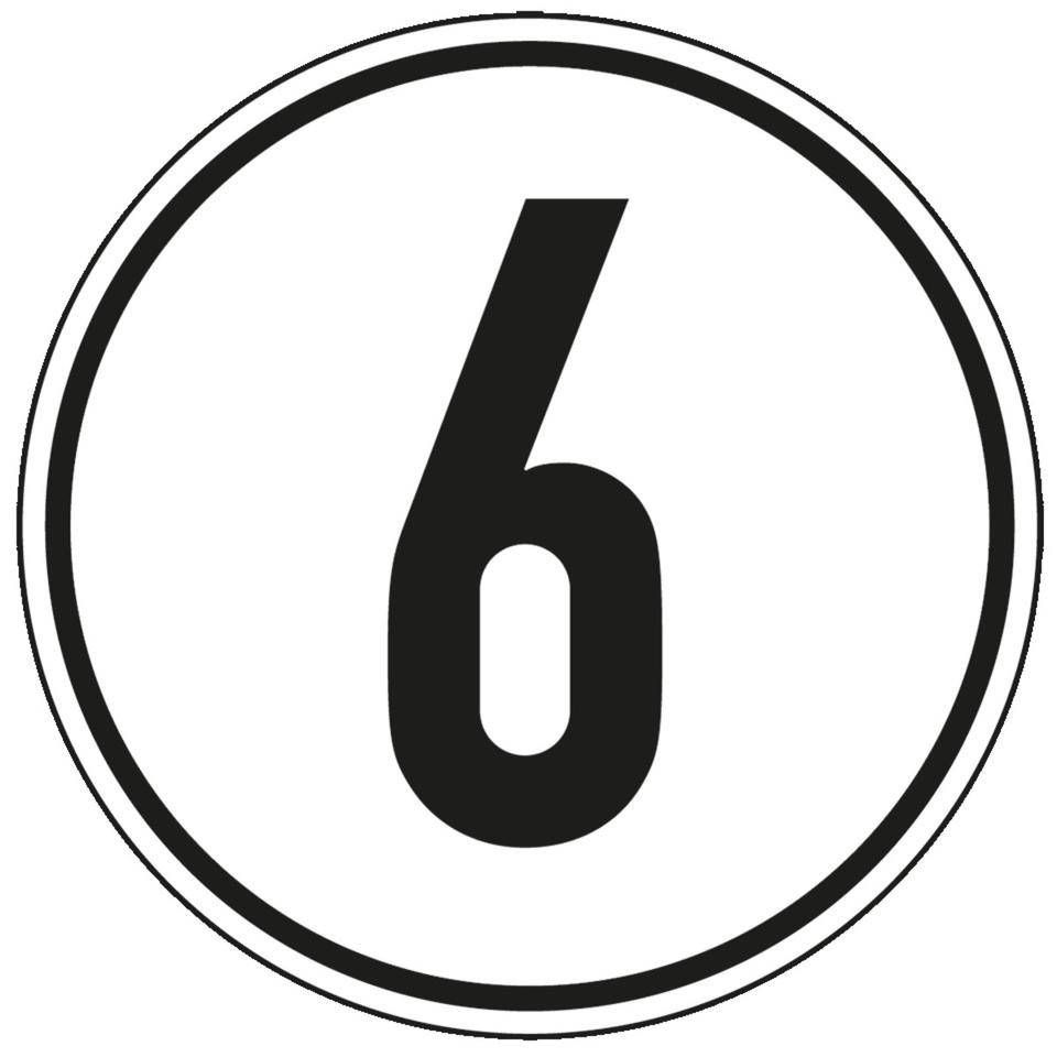 Geschwindigkeits-Schild 6 km/h, StVZO § 58, Aluminium, Ø 200mm