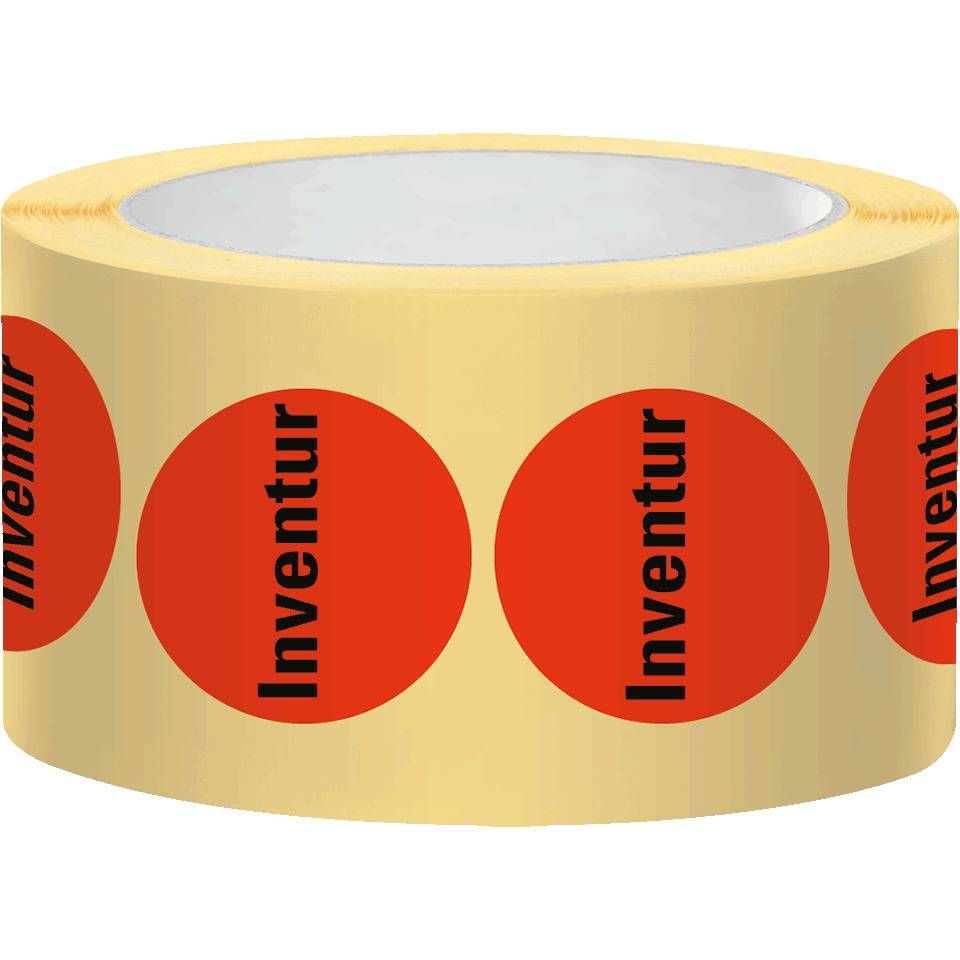 Markierungspunkt Inventur, hellrot, Haftpapier, ablösbar, Ø 37mm, 500/Rolle