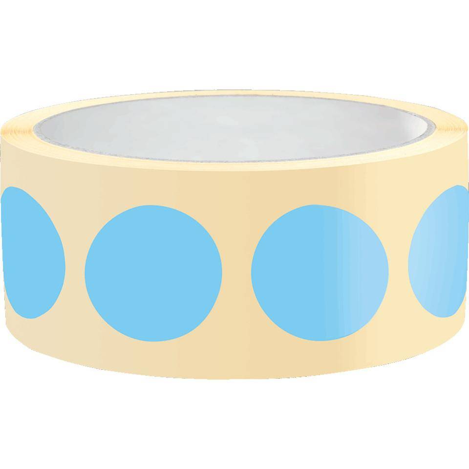 Markierungspunkt, blanko, hellblau, Haftpapier, ablösbar, Ø 37mm, 500/Rolle