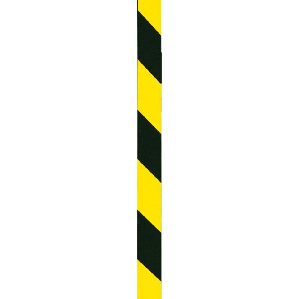 Flachmarkierung, rechtsweisend, gelb/schwarz schraffiert, Aluminium, 50x990mm, ASR A1.3