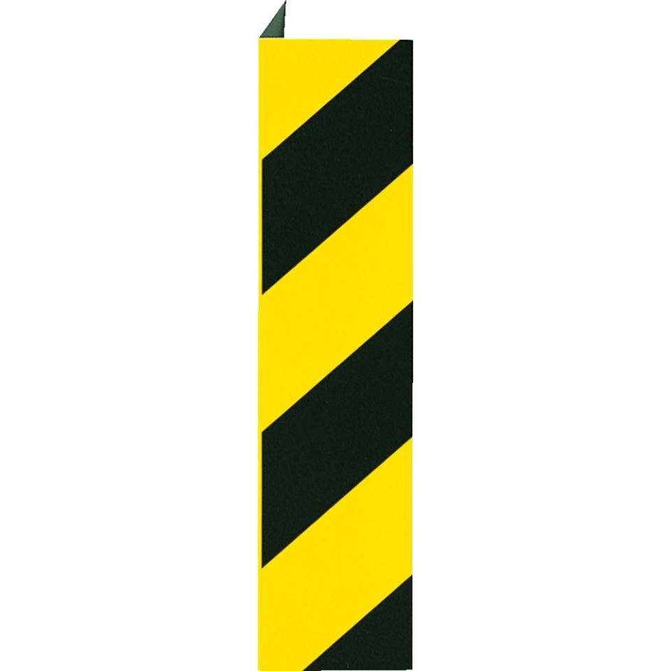 Winkelmarkierung, gelb/schwarz schraffiert, Aluminium, 100x990mm, ASR A1.3