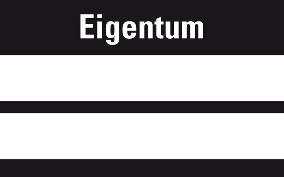 Inventaretikett Eigentum, schwarz, Dokumentenfolie, selbstklebend, 60x30mm, 9/Bogen