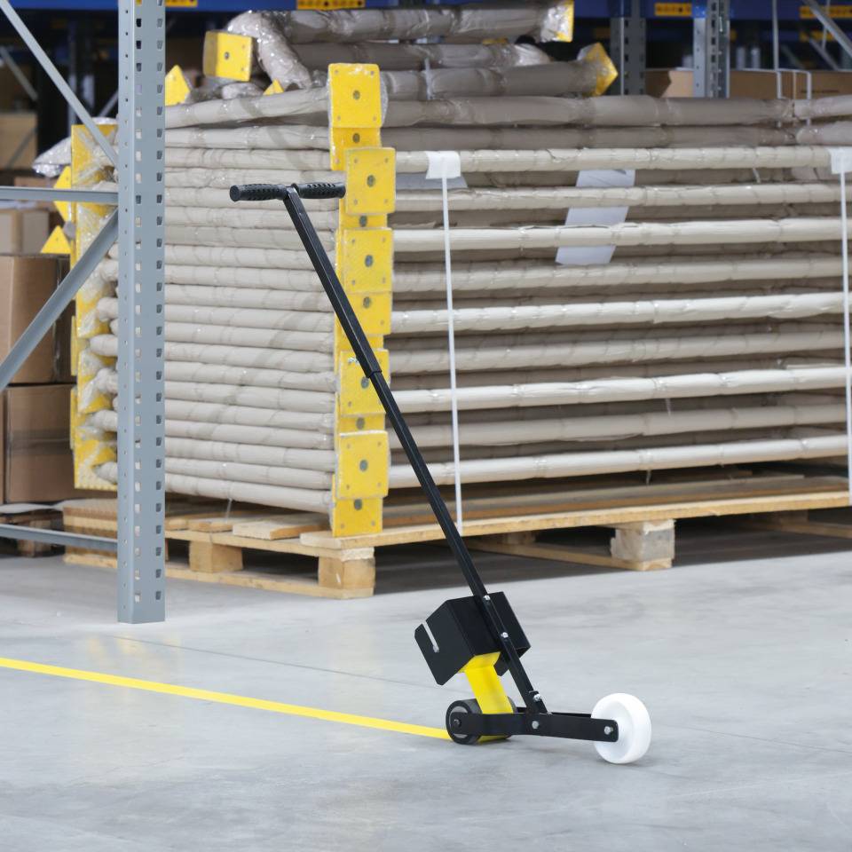 K.57 Bodenmarkierer,Stange min.90cm-max.130cm,m.Markierungsband,gelb,50mm,33m/RO