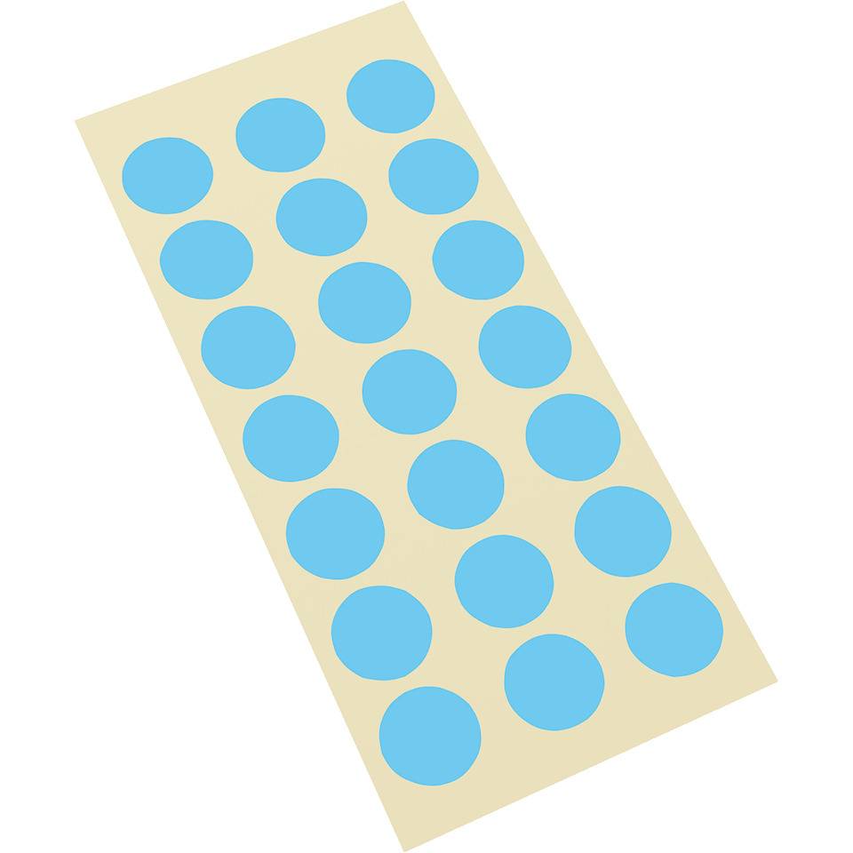 Markierungspunkt, blanko, hellblau, Haftpapier, ablösbar, Ø 10mm, 128/Bogen