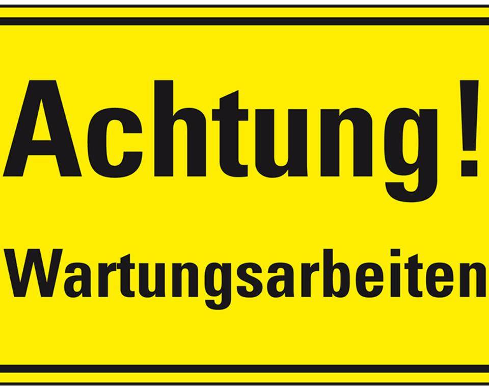 Hinweisschild Achtung! Wartungsarbeiten, Magnetfolie, 300x200mm