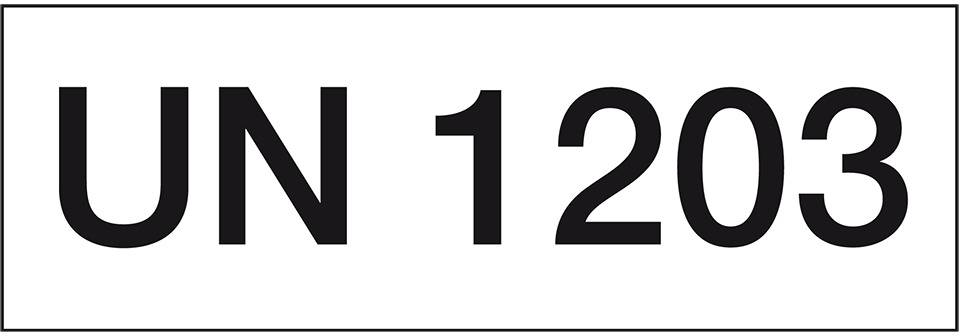 Gefahrgutkennzeichen für Benzin UN 1203, Folie, selbstklebend, 147x50mm, 250/Rolle, GGVSEB, ADR