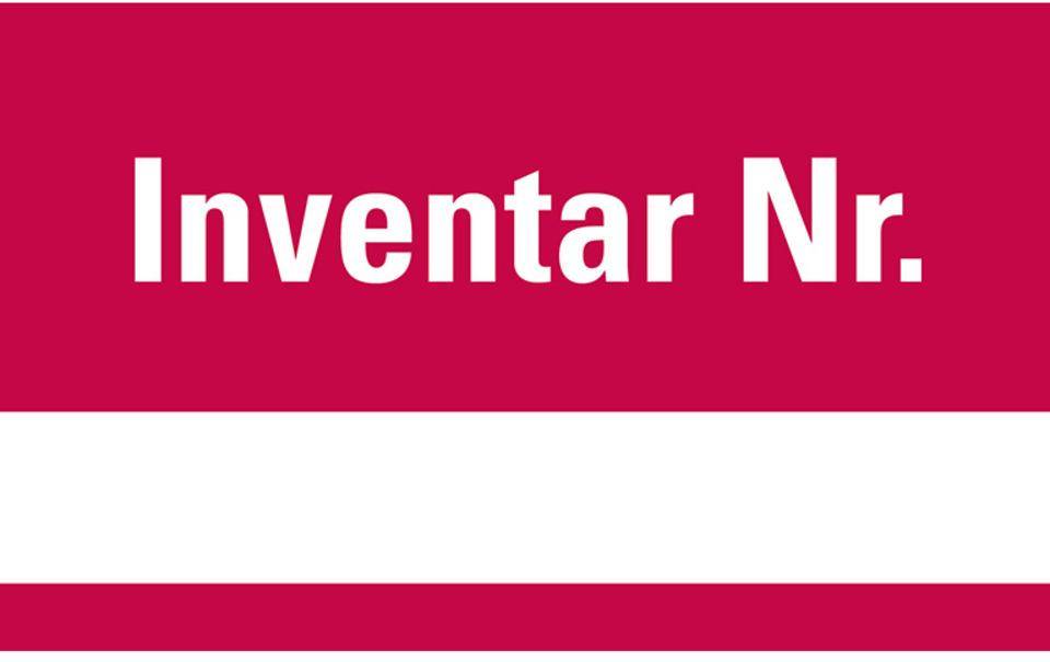 Inventaretikett Inventar Nr., einzeilig, rot, Dokumentenfolie, 40x20mm, 160/Heft
