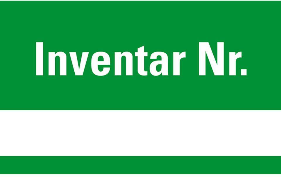 Inventaretikett Inventar Nr., grün, 3M Scotchcal, Klappkaschierung, 40x20mm, 8/Bogen