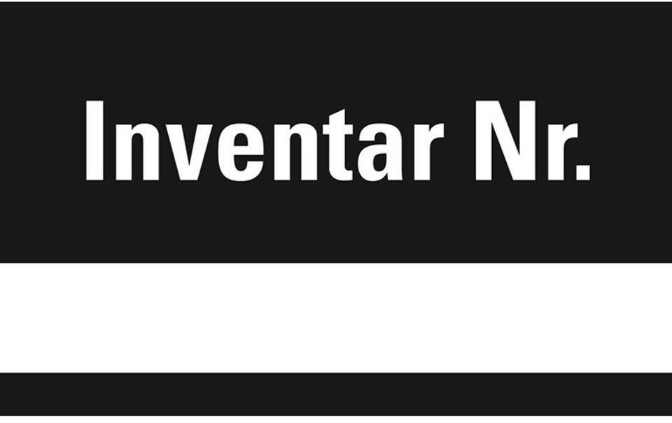 Inventaretikett Inventar-Nr., schwarz, Dokumentenfolie, Spezialkleber, 40x20mm, 16/Bogen