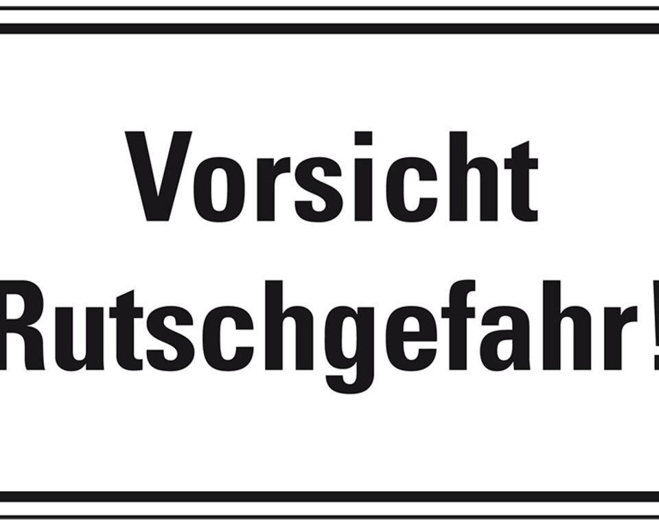 Hinweisschild Vorsicht Rutschgefahr!, Kunststoff, 300x200mm