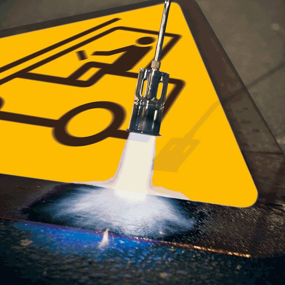 PREMARK® Bodenzeichen Warnung vor Flurförderzeugen, Rutschhemmung R12, zur Kennzeichnung von Verkehrswegen, SL 1000mm