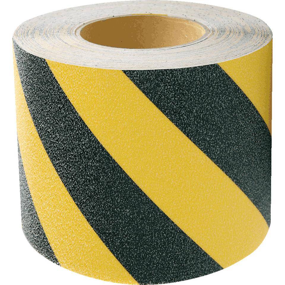 K.57 Antirutsch-Warnmarkierung, R13, schwarz/gelb, selbstklebend, 150mm, 18,3m/Rolle