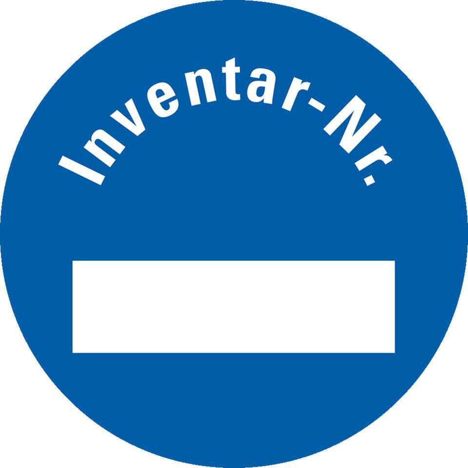 Inventaretikett Inventar-Nr., blau, Dokumentenfolie, selbstklebend, Ø 30mm, 18/Bogen