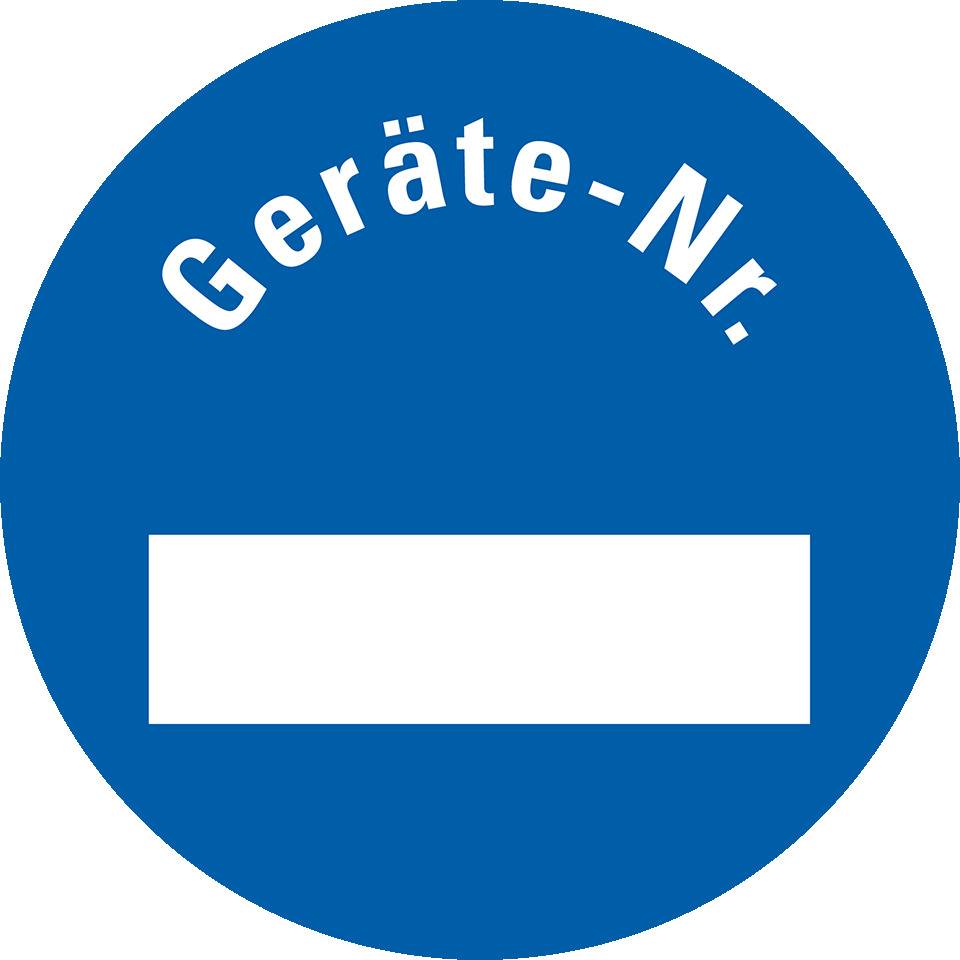 Inventaretikett Geräte-Nr., blau, Dokumentenfolie, selbstklebend, Ø 30mm, 18/Bogen