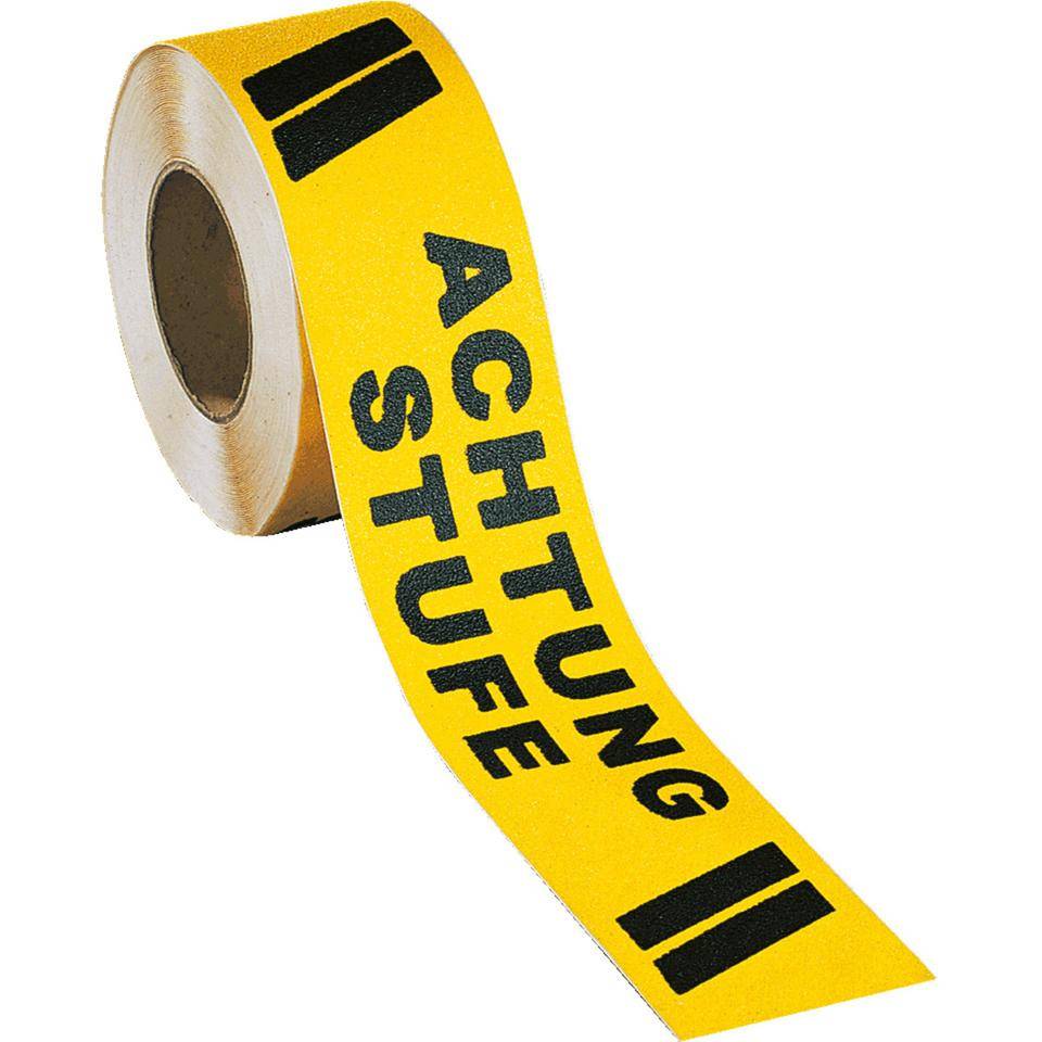 K.57 Trittschutz-Warnmarkierung Achtung Stufe,R13,selbstklebend,75mm,18,3m/Rolle
