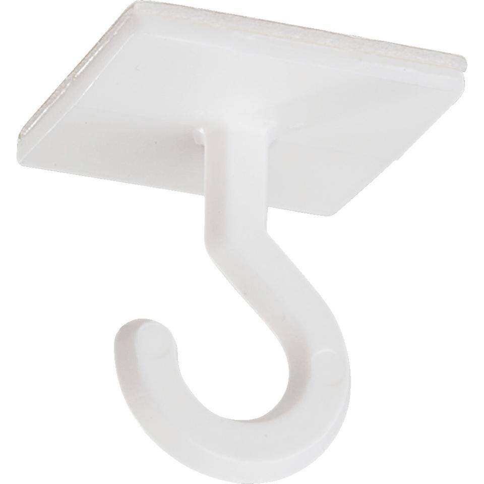 Deckenhaken, zur Deckenbefestigung, weiß, Kunststoff, selbstklebend, 25x25mm, 10/VE