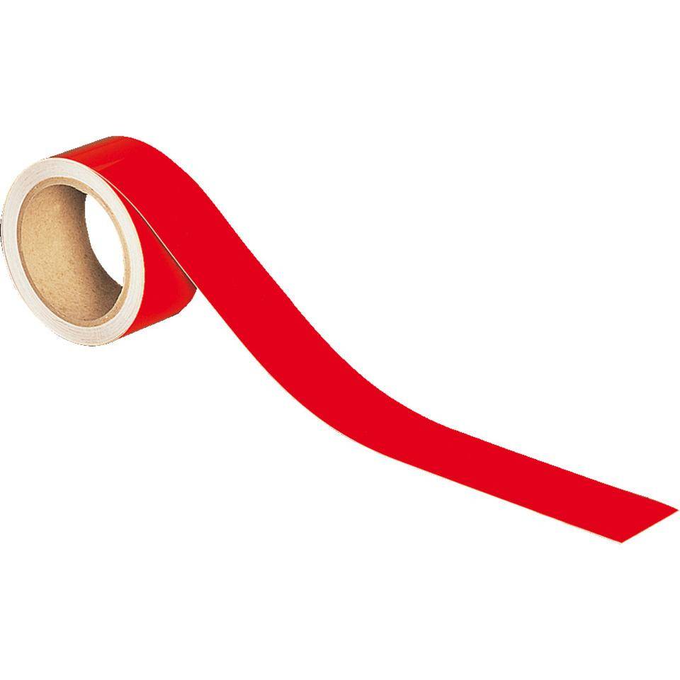 Reflektierendes Warnband, rot-reflektierend, selbstklebend, 50mm, 10m/Rolle