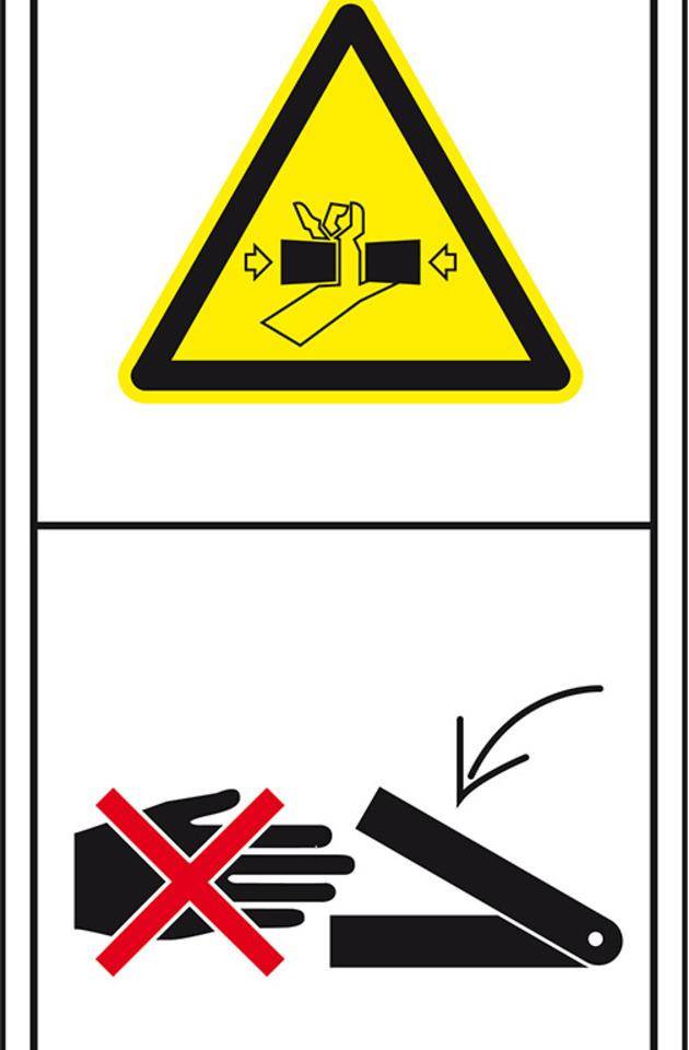 Maschinenkennzeichen Quetschgefahr!Nicht in laufende Maschine..., Folie, 100x200mm