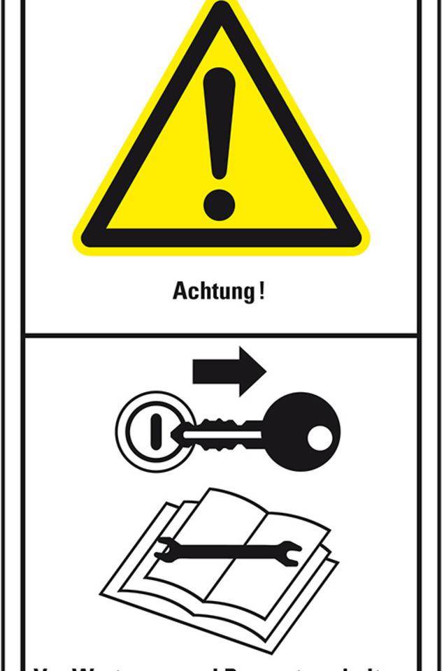Maschinenkennzeichen Vor Wartungs- und Reparaturarbeiten..., Folie, 100x200mm