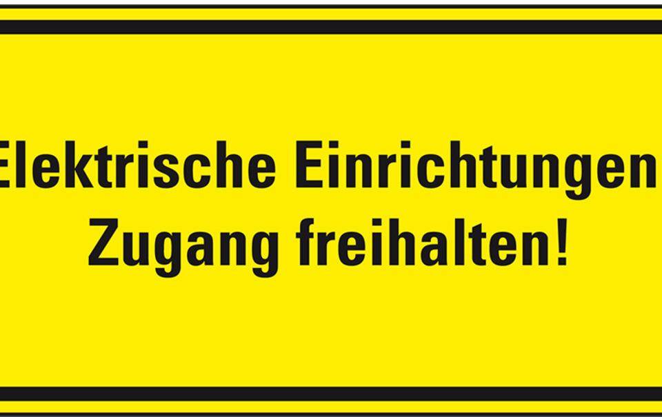 Hinweisschild Elektrische Einrichtungen!-Zugang..., Folie, selbstklebend, 100x50mm, ASR A1.3