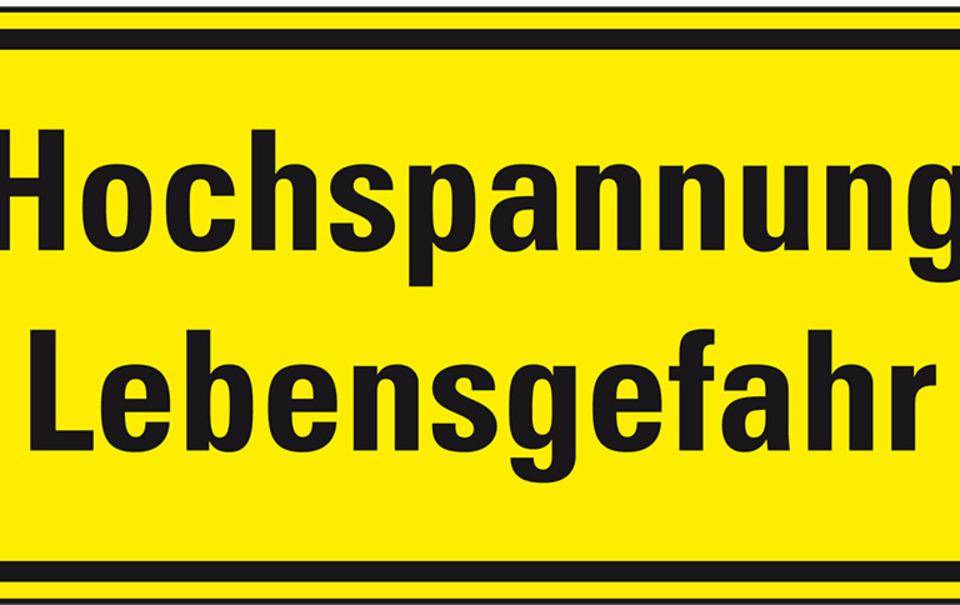 Hinweisschild Hochspannung Lebensgefahr, Folie, selbstklebend, 200x100mm, ASR A1.3
