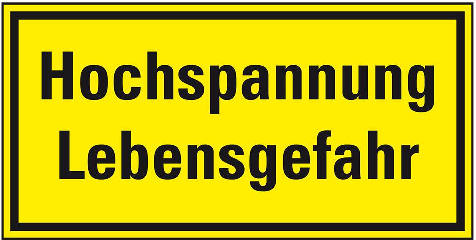 Hinweisschild Hochspannung Lebensgefahr, Kunststoff, 200x100mm, ASR A1.3