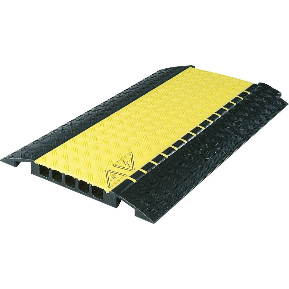 DEFENDER® Kabelbrücke Midi, 5 Kabelkanäle (je 35 mm), schwarz/gelb, 890x540x50mm