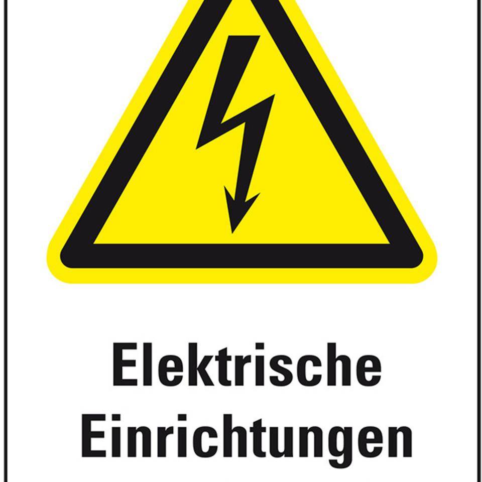 Warn-Kombischild Elektrische Einrichtungen Zugang, Folie, 200x300mm, ASR A1.3, DIN EN ISO 7010 W012