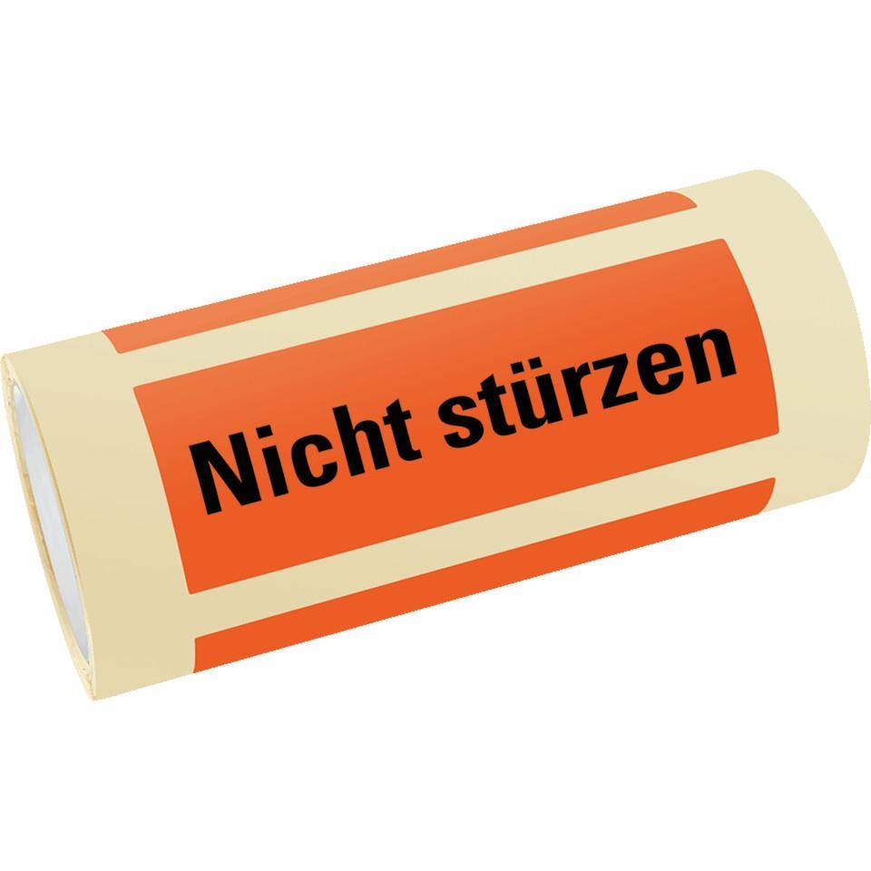 Hinweisetikett Nicht stürzen, leuchtrot, Haftpapier, permanent, 170x60mm, 250 Stück/RO