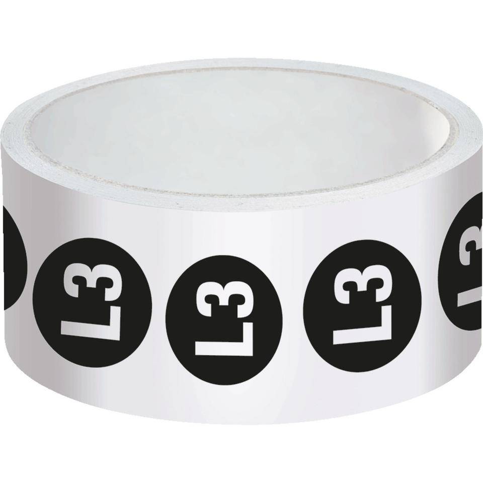 Leiterkennzeichen L3 Wechselstromnetz, RoHS konform, Folie, Ø 12,5mm, 500/Rolle, DIN EN 60445 / IEC 60417