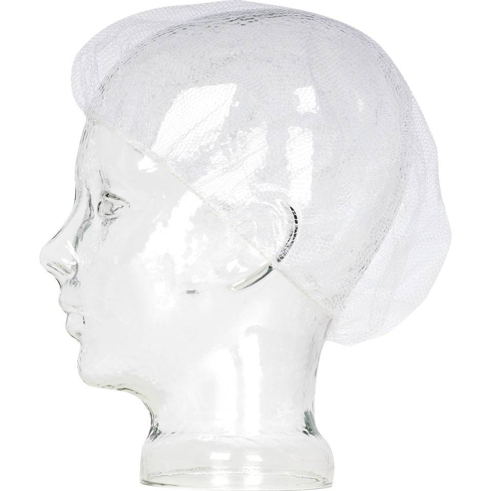 Haarnetz mit Gummizug, weiß, Micromesh aus 100% Nylon, Einheitsgröße, 100/VE