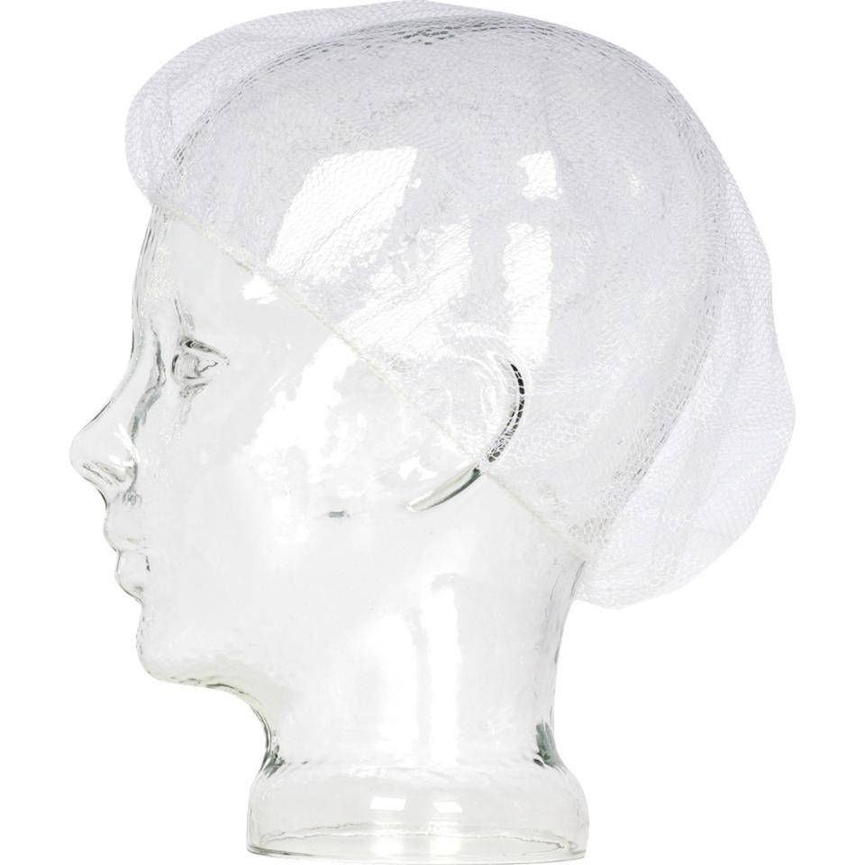 Haarnetz mit Gummizug, weiß, Micromesh aus 100% Nylon, Einheitsgröße, 100/VE