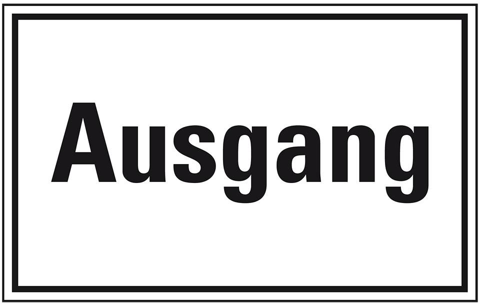 Türhinweisschild Ausgang, Kunststoff, 300x200mm