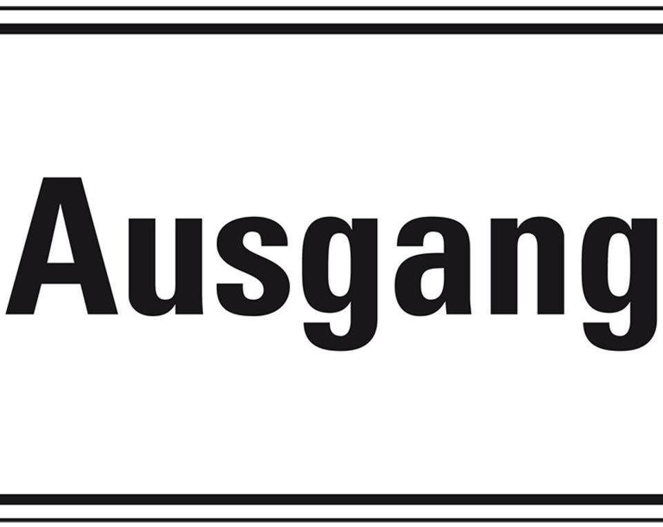 Türhinweisschild Ausgang, Folie, selbstklebend, 300x200mm