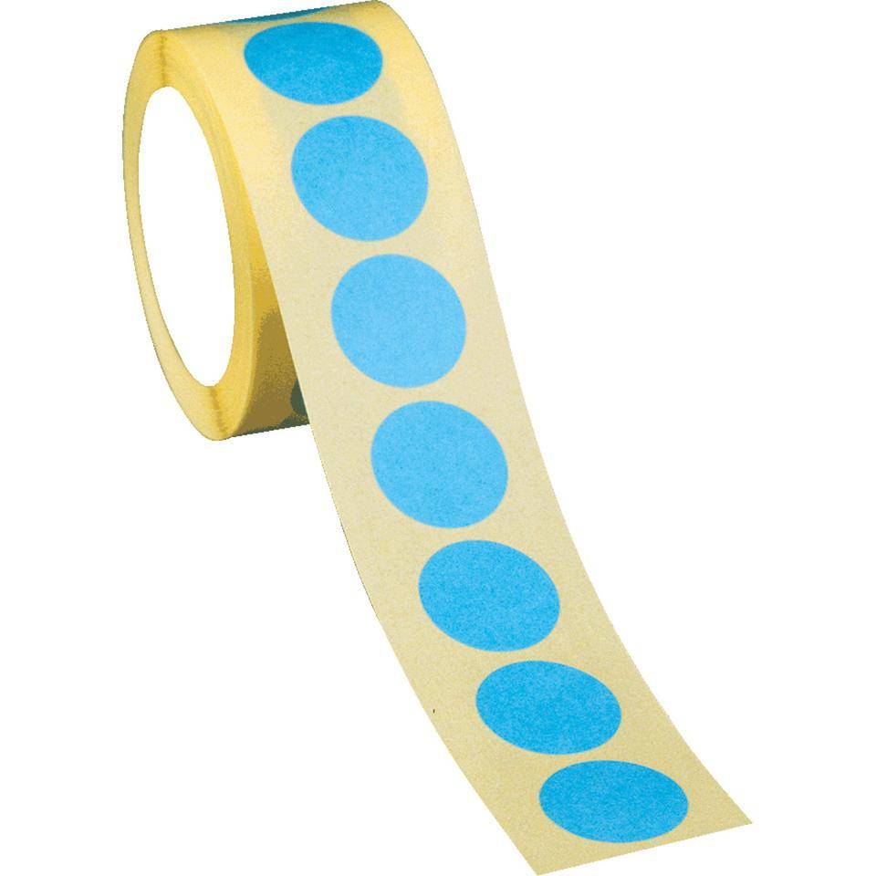 Markierungspunkt, blanko, hellblau, Haftpapier, ablösbar, Ø 25mm, 500/Rolle