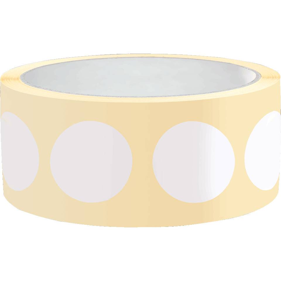 Markierungspunkt, blanko, weiß, Haftpapier, ablösbar, Ø 37mm, 500/Rolle