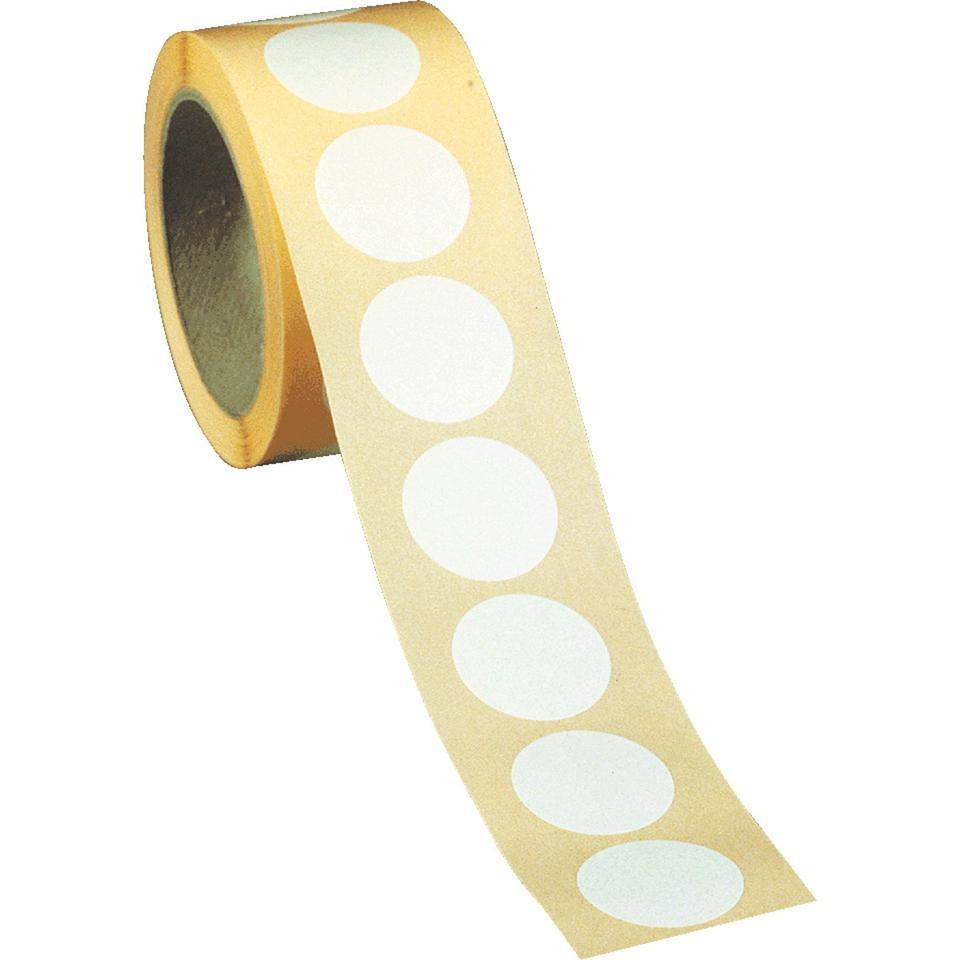 Markierungspunkt, blanko, weiß, Haftpapier, ablösbar, Ø 25mm, 500/Rolle