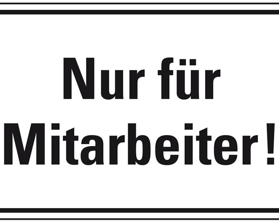Türhinweisschild Nur für Mitarbeiter!, Folie, selbstklebend, 300x200mm