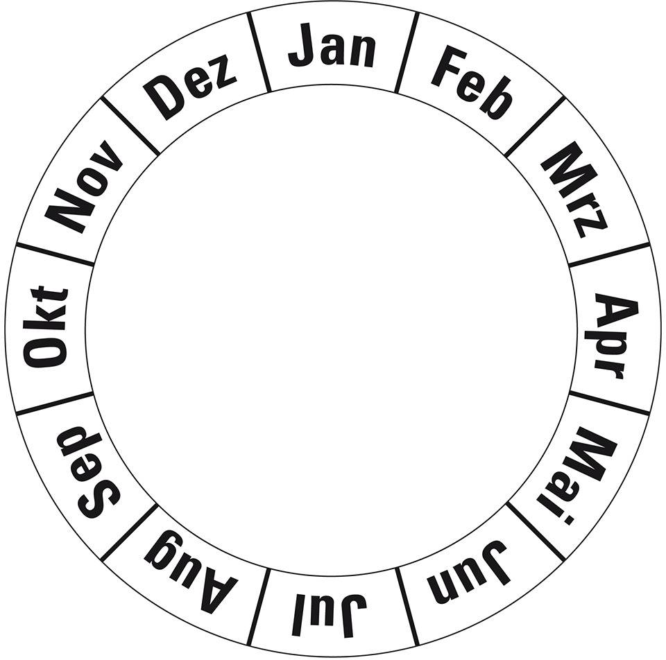 Grundplakette für Systemprüfplakette, weiß, Folie, selbstklebend, Ø 40mm, 10/Bogen