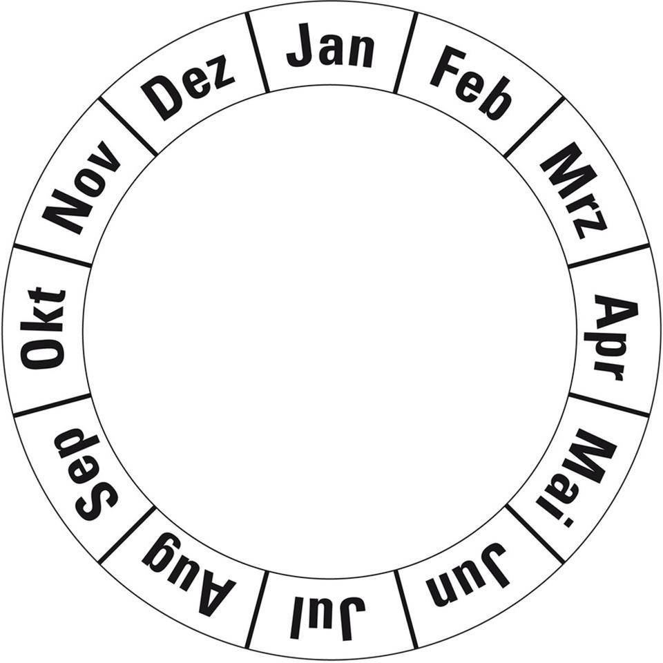 Grundplakette für Systemprüfplakette, weiß, Folie, selbstklebend, Ø 40mm, 10/Bogen
