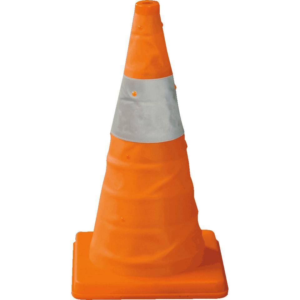 Falt-Leitkegel mit Blink-LED, orange/reflektierend, Höhe 450mm, 1kg