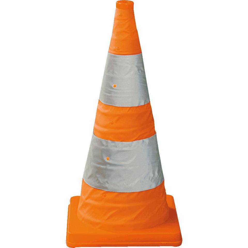 Falt-Leitkegel mit Blink-LED, orange/reflektierend, Höhe 600mm, 1,4kg