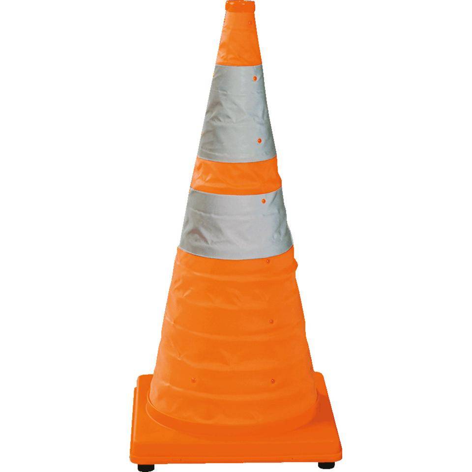 Falt-Leitkegel mit Blink-LED, orange/reflektierend, Höhe 700mm, 1,9kg