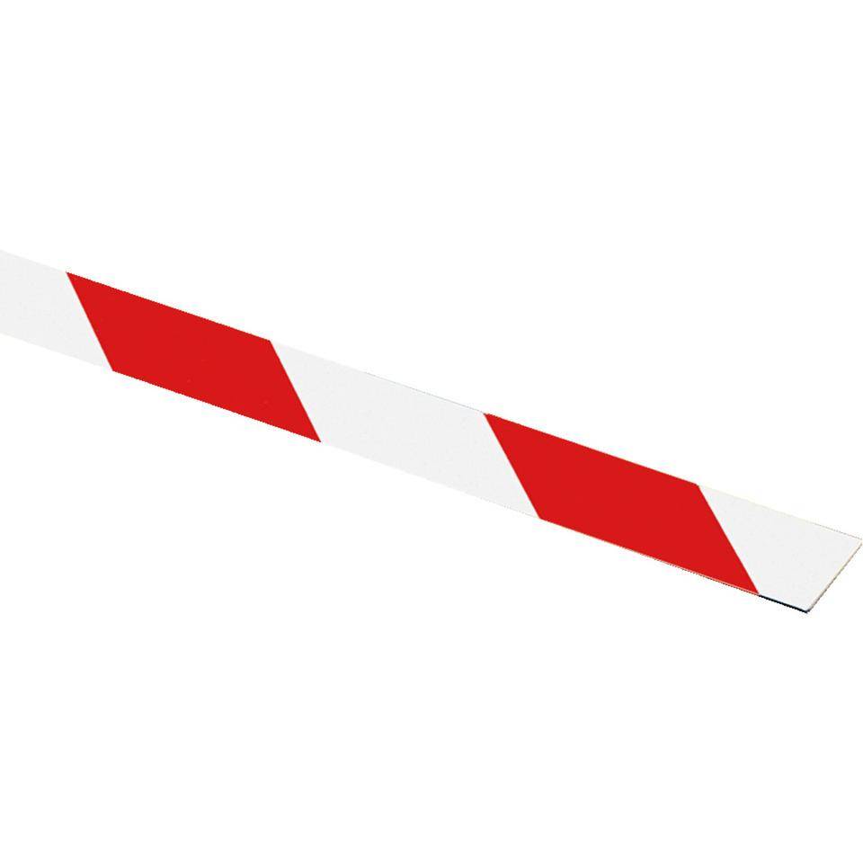 Flachmarkierung, rechtsweisend, rot/weiß schraffiert, Aluminium,50x990mm, ASR A1.3