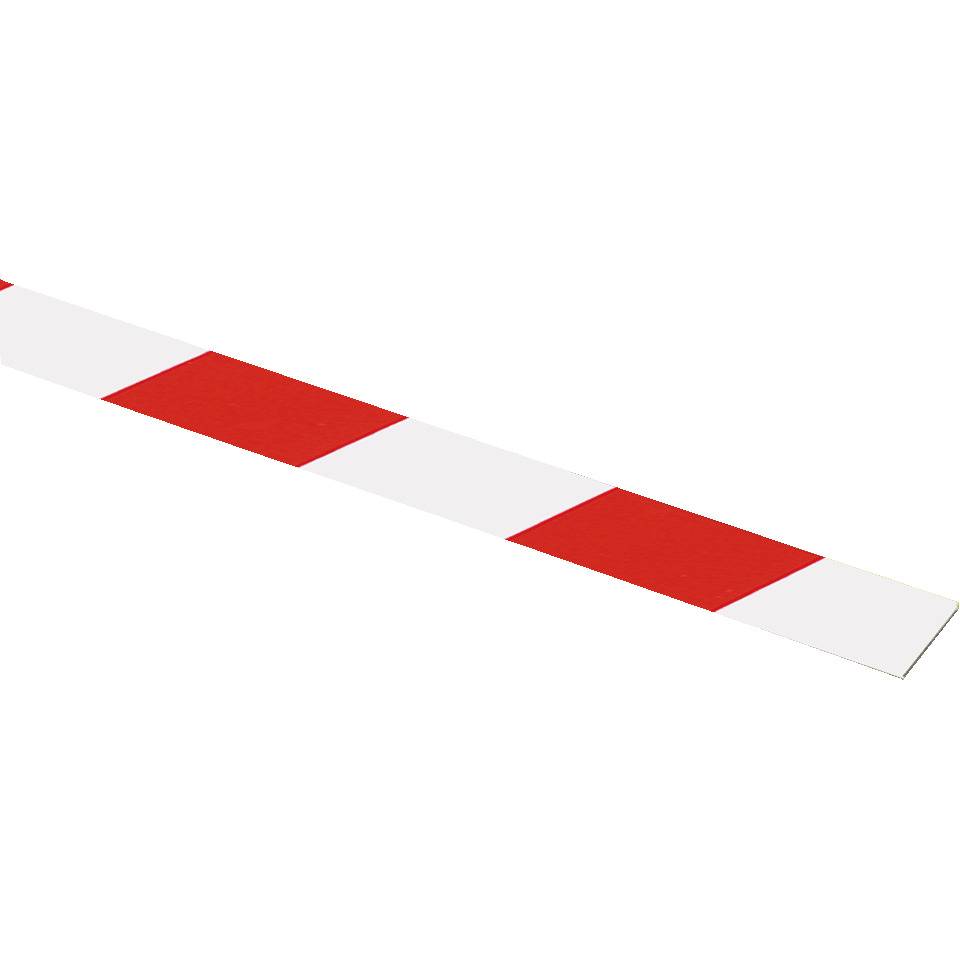 Flachmarkierung, linkssweisend, rot/weiß schraffiert, Aluminium, 50x990mm, ASR A1.3