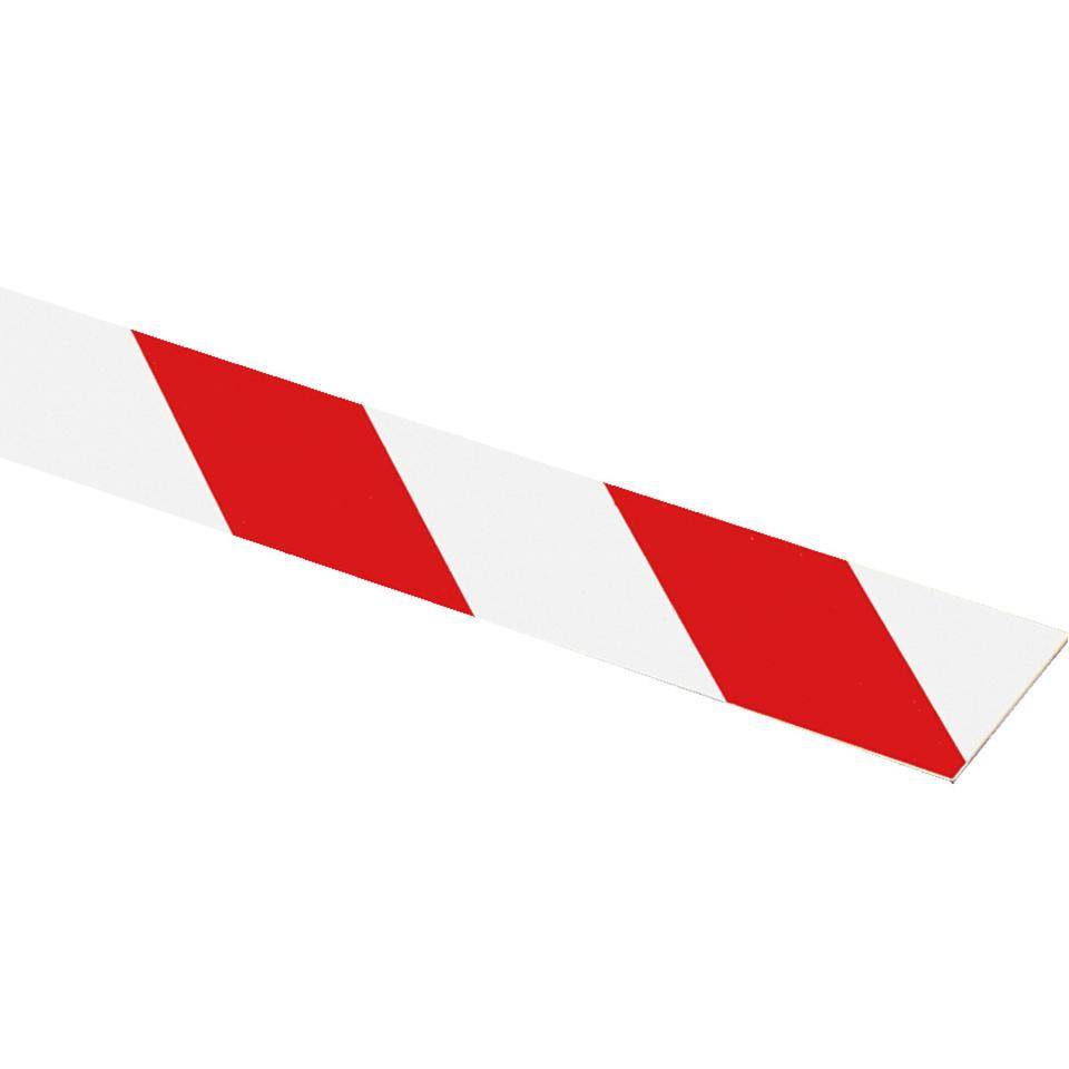 Flachmarkierung, rechtsweisend, rot/weiß schraffiert, Aluminium,100x990mm, ASR A1.3