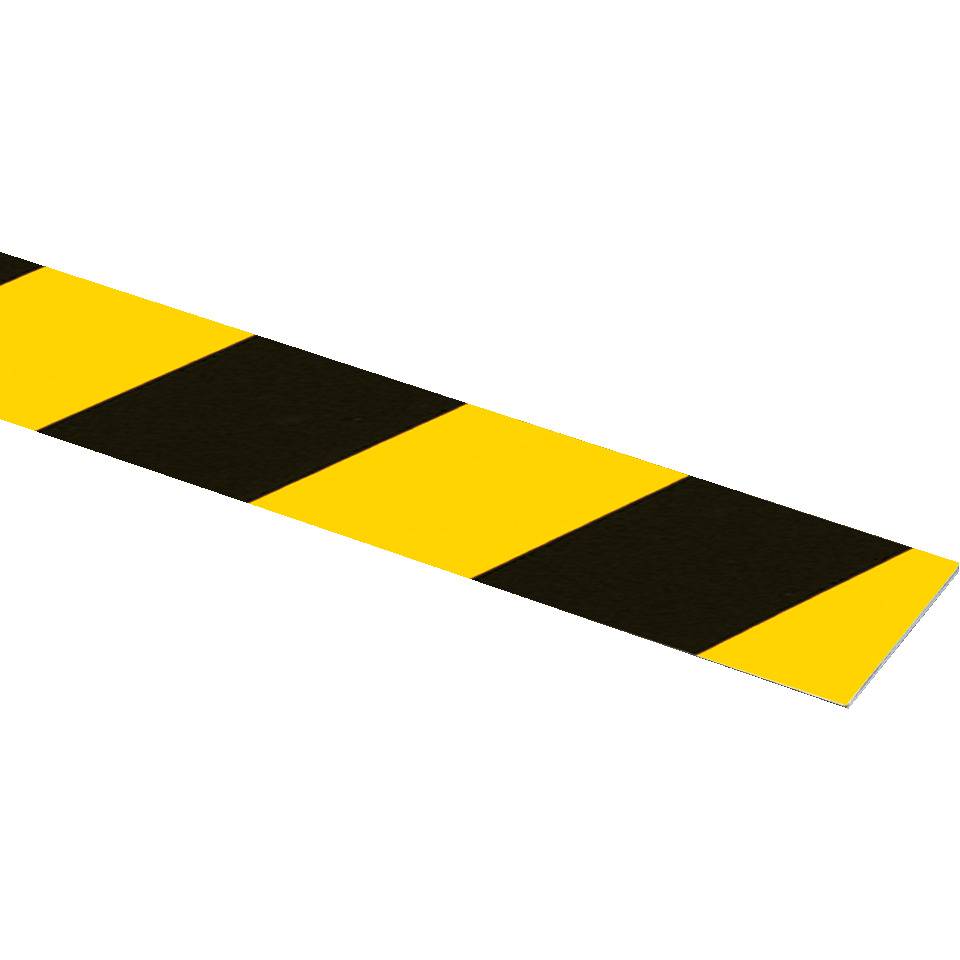 Flachmarkierung, linksweisend, reflektierend, gelb/schwarz, Aluminium, 100x990mm, ASR A1.3