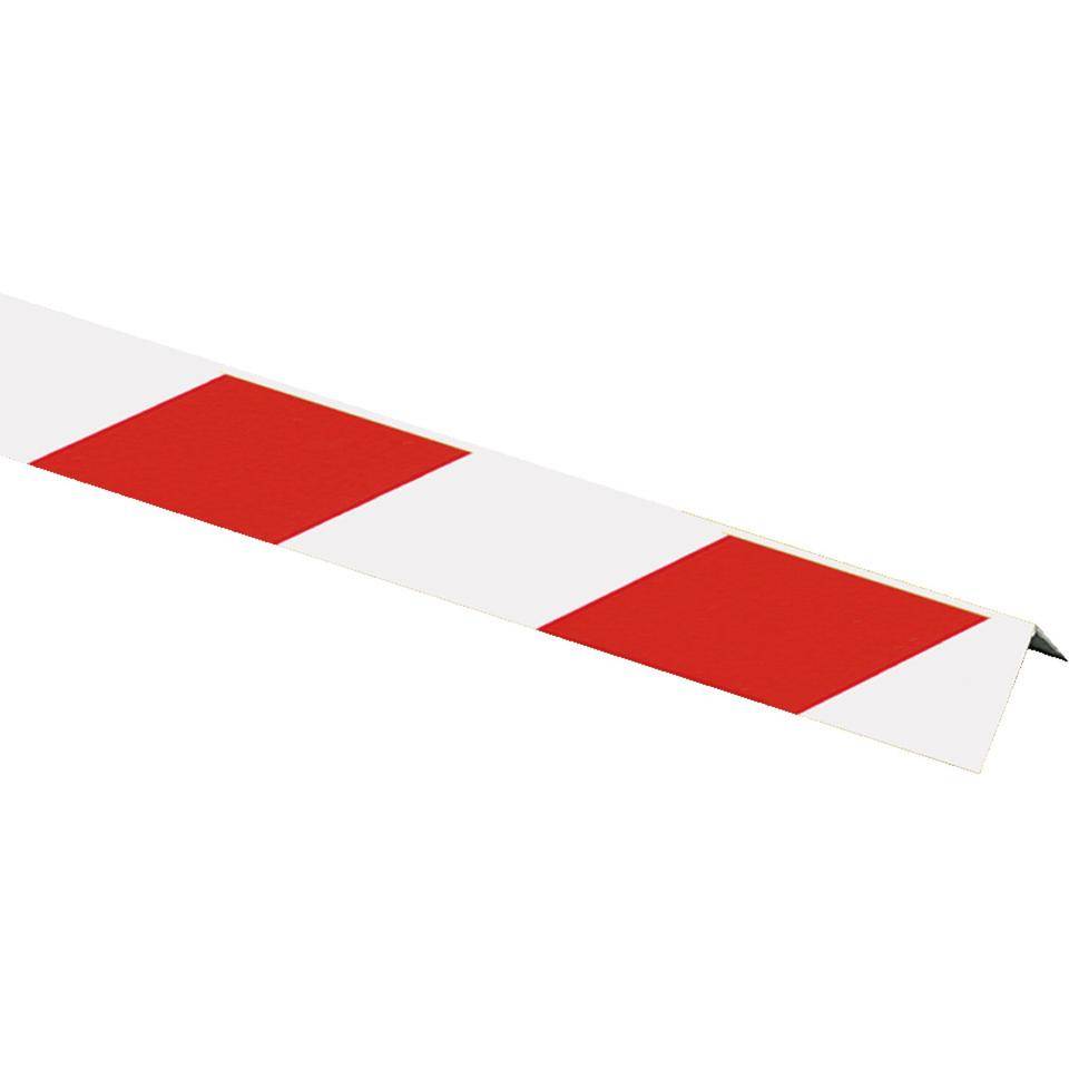 Winkelmarkierung, rot/weiß schraffiert, Aluminium, 50x990mm, ASRA1.3