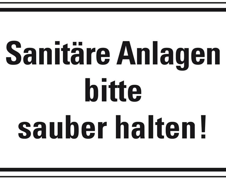 Hinweisschild Sanitäre Anlagen bitte sauber halten, Folie, selbstklebend, 150x100mm