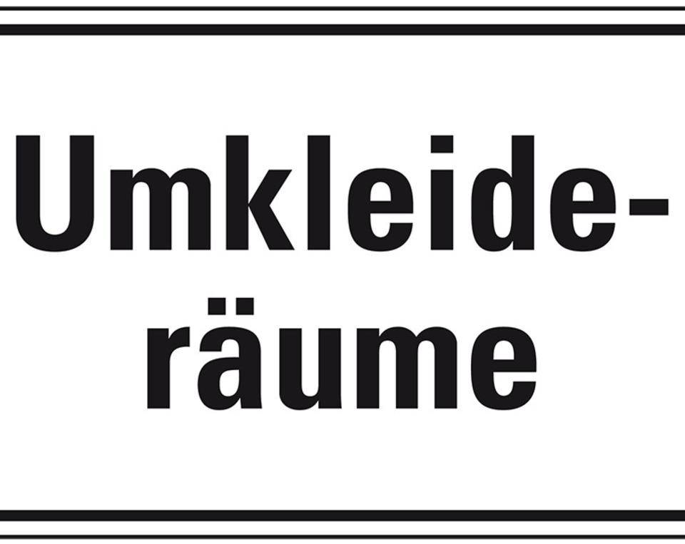 Hinweisschild Umkleideräume, Folie, selbstklebend, 150x100mm